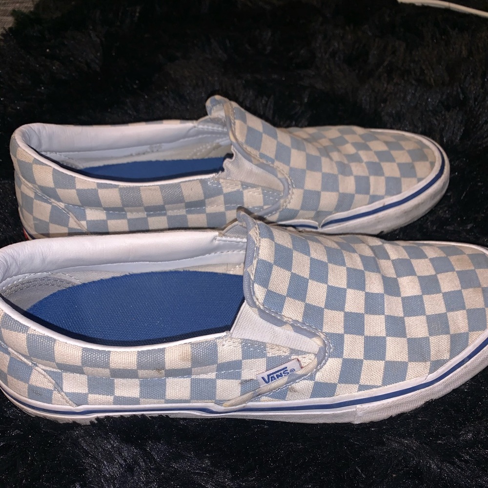 Blue checkered Vans